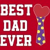 Men's Design By Humans Best Dad Ever Heart Tie By sukhendu12 T-Shirt - 2 of 2