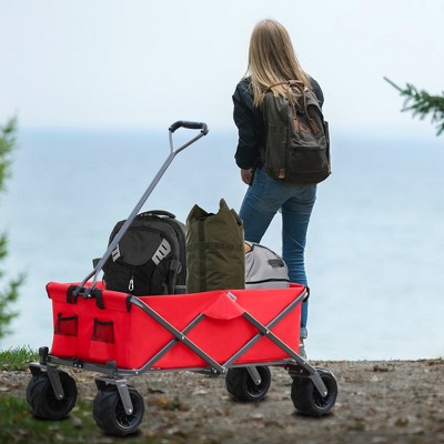 Vynxaria Utility Folding Garden Cart - Durable All-Terrain Camping Trolley for Outdoor Adventures
