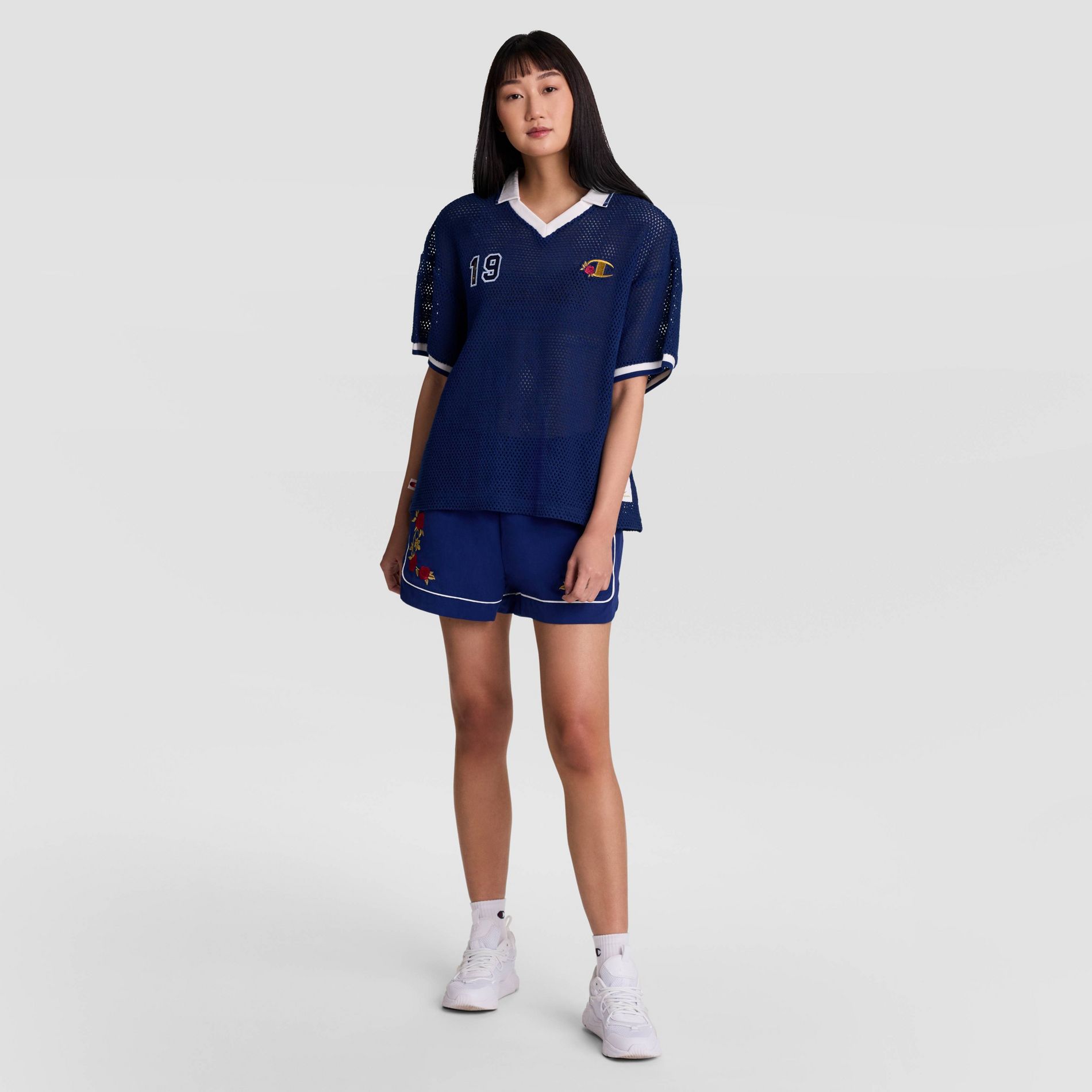 Champion Women's Goalkeeper Short Sleeve Crochet Jersey - Navy Blue