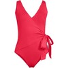 Lands' End Women's Chlorine Resistant Side Tie Wrap High Leg One Piece Swimsuit - 3 of 4
