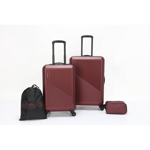 Skyline Hardside Checked 4pc Luggage Set Pomegranate Target