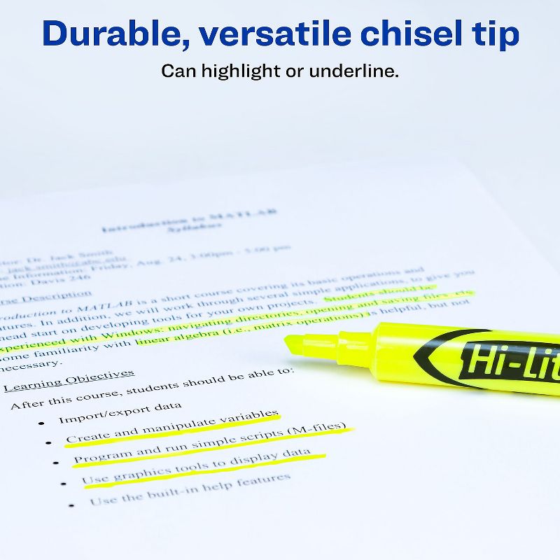 Avery Highlighter Chisel Point 2/CD Fluorescent Yellow 24081, 3 of 10