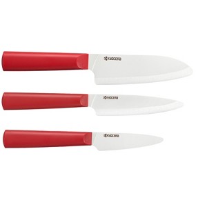 Kyocera INNOVATIONwhite® 3 Piece Ceramic Knife Set, 5.5" Santoku, 4.5" Utility, 3" Paring, Black - 1 of 2