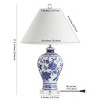 21.5" Ceramic & Crystal Song Chinoiserie Floral Table Lamp: Nightstand Lighting - Jonathan Y - 4 of 4
