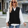 Oversized Sweater Vest for Women V Neck Sleeveless Solid Color Loose Pullover Sweater - 4 of 4