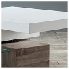 Bridgetown Rectangular Rotatable Coffee Table w/ Glass Glossy White/Oak - Christopher Knight Home - image 2 of 4