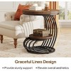 Syemin End Tables Round Vintage End Table with 2-Tier Storage Compact Bedside Table for Living Room, Small Spaces, Brown, 19.69"*19.69"*24.8" - 4 of 4