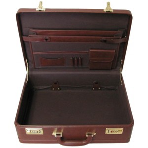 Amerileather Large Expandable Faux Leather Attachè Case (#2894-8) Brown - 1 of 3