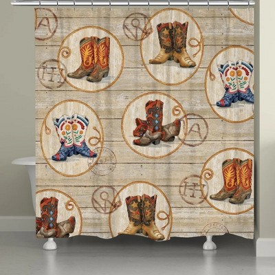 Laural Home Western Boots Shower Curtain