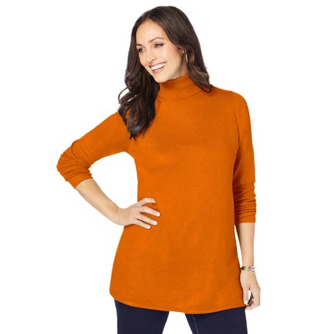 Plus size shop orange turtleneck