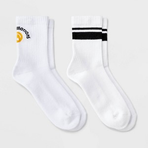 Women's Icon Cushioned Ribbed 2pk Mid Crew Socks - 4-10 - 1 of 3