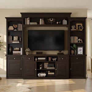 AMERLIFE Wall Unit Entertainment Center with Storage, Farmhouse TV
