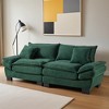 Corduroy Deep Seat Sofa Sleeper Couch Loveseat with 23-Inch Seat Depth and Pillows - Leovsnove - 2 of 4