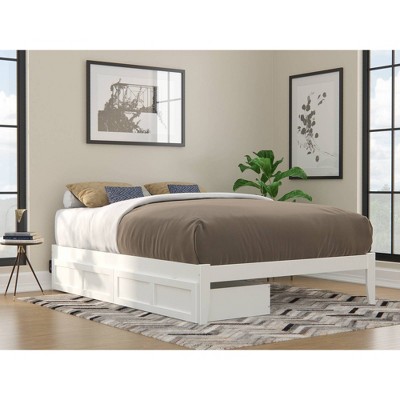 Colorado Queen Platform Bed with USB Charging and Dual Storage Drawers in White