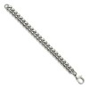 Black Bow Jewelry Men's 12mm Stainless Steel Polished Curb Chain Bracelet, 8.5 Inch - 2 of 4