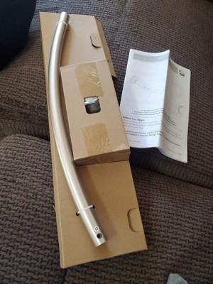 Rideau De Douche Zenna Home Neverrust 40po - Aluminium Incurvé Satiné - Neuf