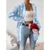 Coolmee Women's Fall Winter Long Sleeves Open Front Heart Print Knitted Sweater Cardigan Coat Outwear - 4 of 4