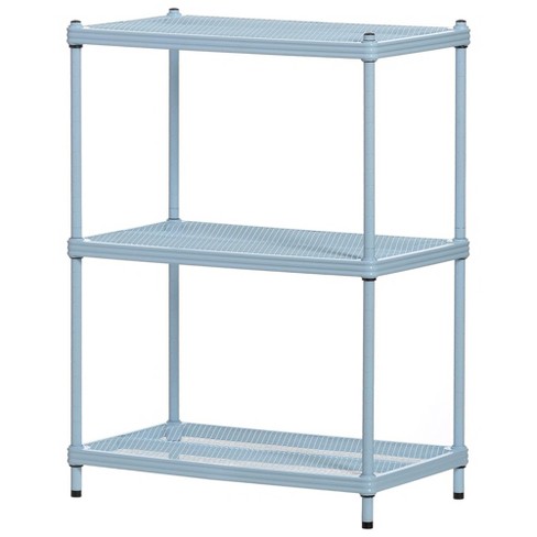 2 Tier Plastic Shelf Storage Shelving Unit, 2 Tier Storage Organizer Rack  Bathroom, Stackable Kitchen Organizer Tower Shelves