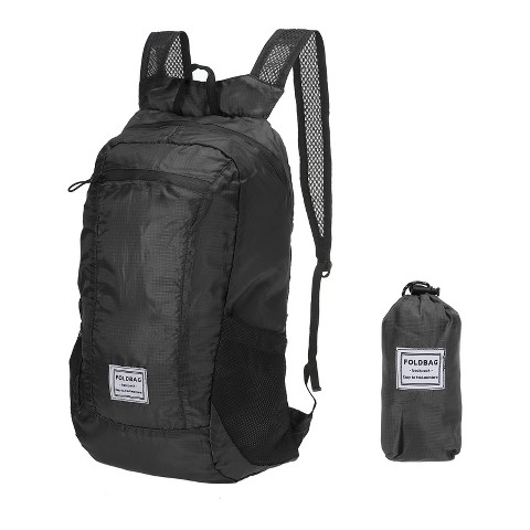 Unique Bargains Durable Polyester Material Water-Resistant Lightweight Portable Backpack Black