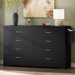 8 Drawers Dresser Vintage Double Dresser Chest of Drawers USB Power Station - 1 of 4