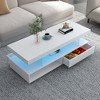 Vynxaria White High-Gloss Coffee Tables with Storage and Display Shelves - 4 of 4