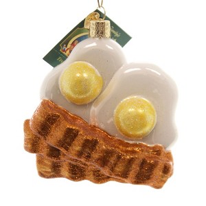 Old World Christmas 3.75 In Bacon And Eggs Ornament Breakfast Protein Tree Ornaments - 1 of 2