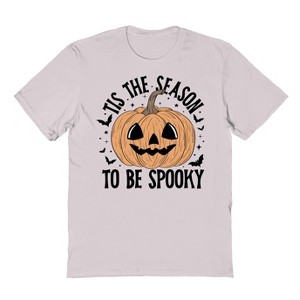Rerun Island Men's Tis The Season Spooky Pumpkin Halloween Short Sleeve Graphic Cotton T-Shirt - 1 of 2