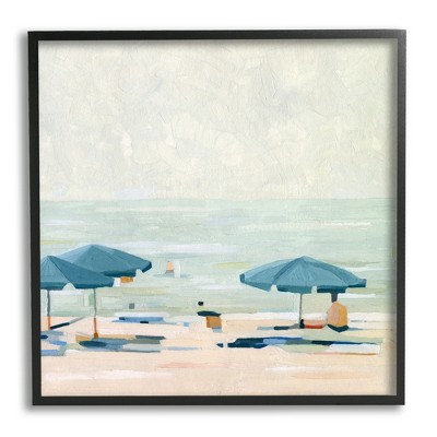 Stupell Industries Abstract Beach Umbrellas on Shore Framed Giclee