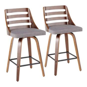 Set of 2 Trevi Upholstered Counter Height Barstools - Lumisource