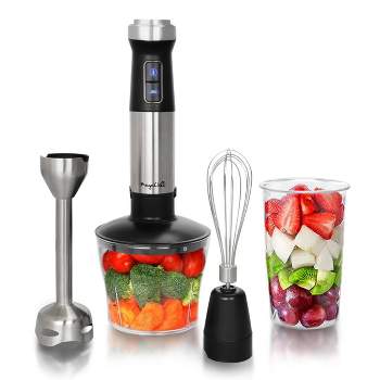 Cordless Hand Blender: 4-in-1 Rechargeable Cordless Immersion Blender  Handheld, 21-Speed & 3-Angle Adjustable with Chopper, Beaker, Whisk and  Beater