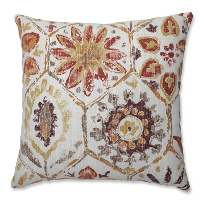 16.5"x16.5" Antique Stone Spice Square Throw Pillow Purple - Pillow Perfect: Contemporary Floral Design, Indoor Use