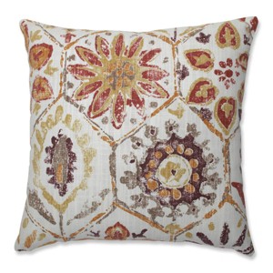 16.5"x16.5" Antique Stone Spice Square Throw Pillow Purple - Pillow Perfect: Contemporary Floral Design, Indoor Use - 1 of 2