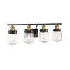Savoy House Macauley 4 - Light Vanity in  Vintage Black/Warm Brass - 3 of 4