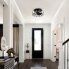 Parrot Uncle 12.2" Modern Black Fandelier 3-Light Caged Crystal Flush Mount Ceiling Fan - 2 of 4