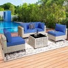XIZZI 5PCS Furniture Set, Rattan Modular Sectional Sofa, Outside Coversation Set with Solar Coffee Table for Porch Balcony Backyard Poolside - 3 of 4