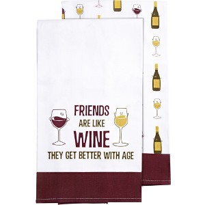 Pavilion Gift Company - Wine - Tea Towel Gift Set (2 - 19.75" x 27.5") - Kitchen Textiles - 1 of 4