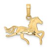 Black Bow Jewelry 14k Yellow Gold Polished Running Horse Pendant, 20mm - 3 of 4