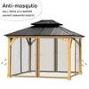 Aoodor Gazebo Netting Black 12' x 10' Polyester Screen Replacement 4 Panel Sidewalls for Patio (Only Netting) - 2 of 4