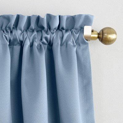Vintage Blue Room Darkening Rod Pocket Curtain Panel
