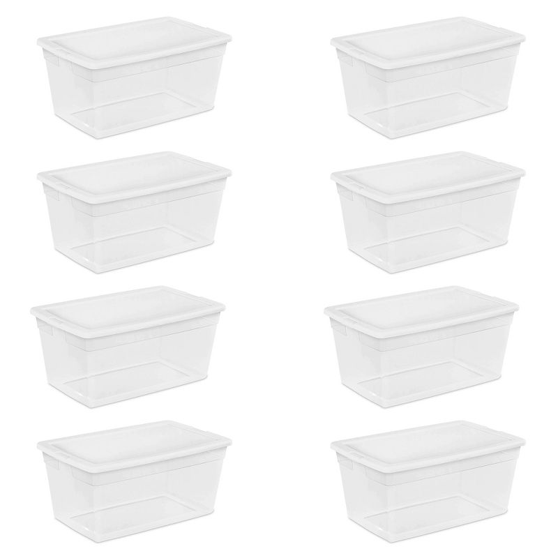 Sterilite 90 Quart Storage Box Container with Clear Base & White Lid, 1 of 7