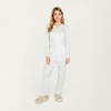 Anna-Kaci Lounge Women's 2-Piece Set Top with Built-In Chest Pads and Relaxed Fit Pants Pajama Set in Soft Textured Fabric - 2 of 4