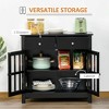 Aghana Digitals Black Buffet Cabinet with Glass Doors, 2 Drawers & Fixed Shelf - MDF Storage - 4 of 4