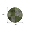 Olive Green And Artichoke Green Patchwork Washable Indoor Outdoor Area Rug - 3 of 4