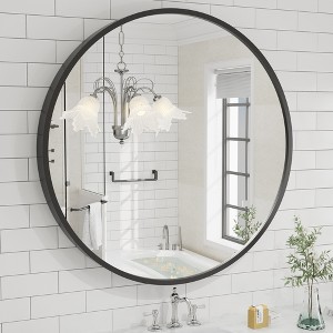 Apmir  Round High Quality Aluminum Alloy Framed French Cleat Mounted Wall Decor Bathroom Vanity Mirror - 1 of 4