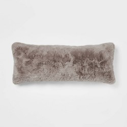 Faux Rabbit Fur Bolster Throw Pillow Blush - Threshold™ : Target