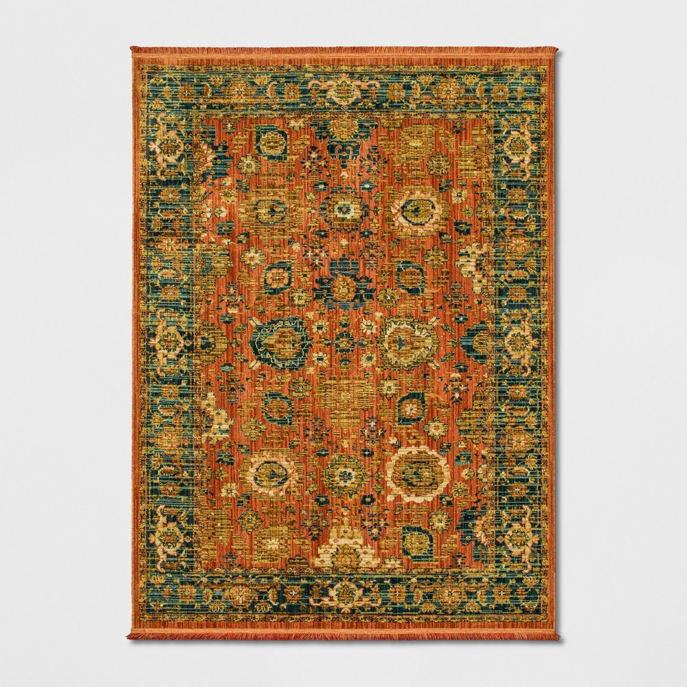 5'X7' Persian Style with Fringe Border Woven Area Rug Orange - Threshold™