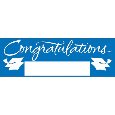 Blue Congratulations Graduation Party Banner