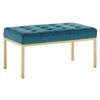Modway Loft Gold Stainless Steel Leg Medium Performance Velvet Bench Gold Teal - 2 of 4