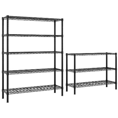 SEVOBAL Utility Storage Shelves Adjustable Heavy Duty Wire Shelving for Garage Pantry Kitchen and Workshop, Black, 36.22"*14.76"*10.62"
