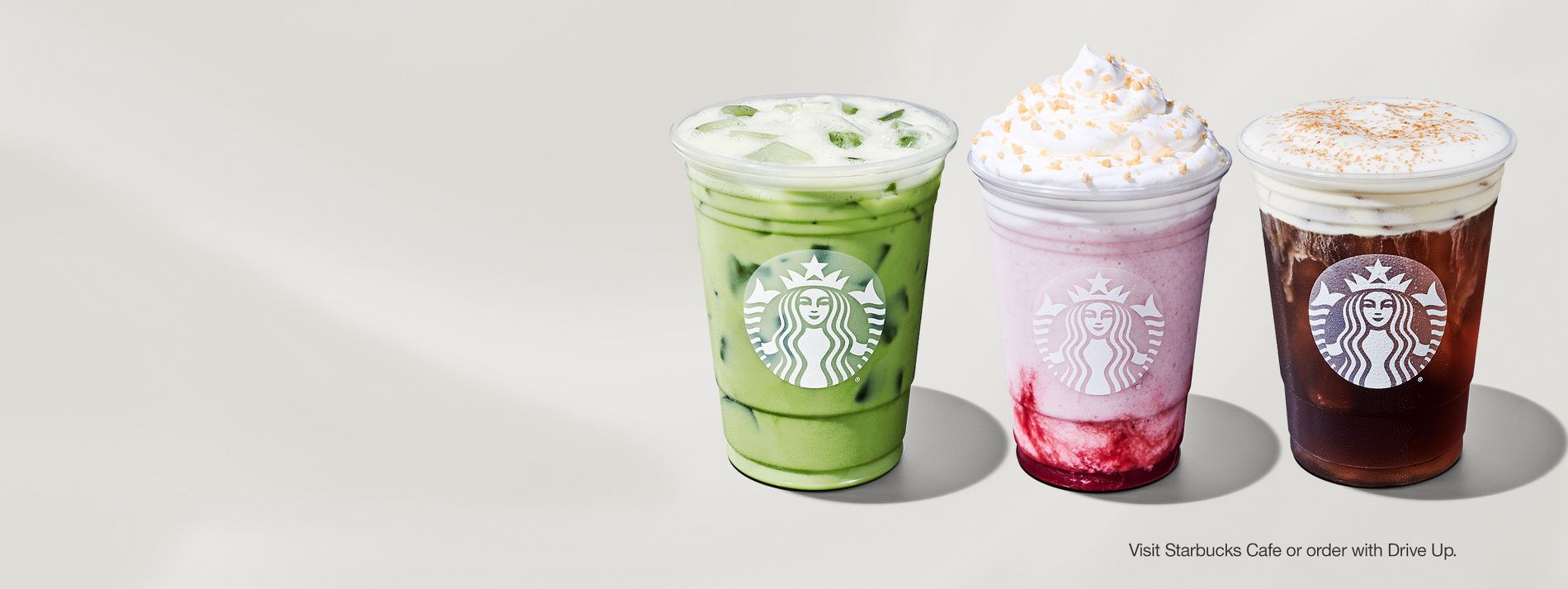 image of three seasonal Starbucks drinks